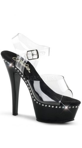 6 Inch Heel, 1 3/4 Inch Platform Ankle Strap Sandal