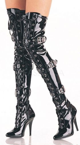 5 Inch Ribbon Stretch Thigh Boot