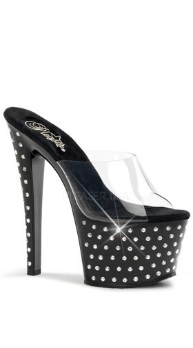 7 Inch Rhinestone Studded Platform Slide