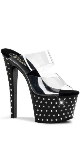7 Inch Rhinestone Studded Platform Slide