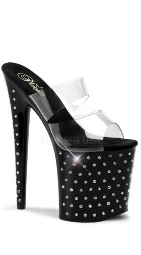 8 Inch Heel, 4 Inch Platform Two Band Slide