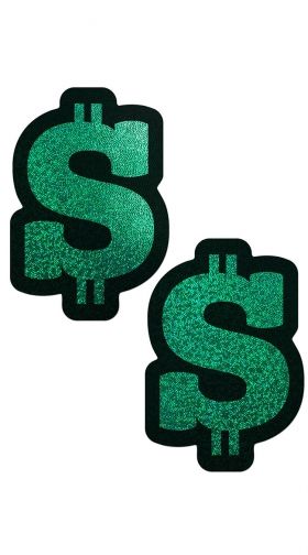 Glitter Dollar Sign Green Pasties