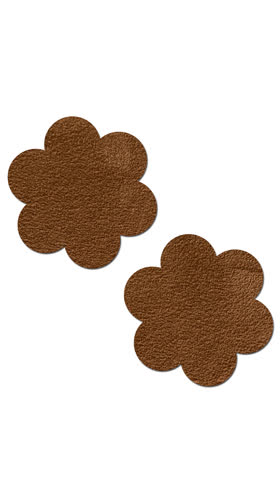 Reusable Nude Suede Flower Pasties