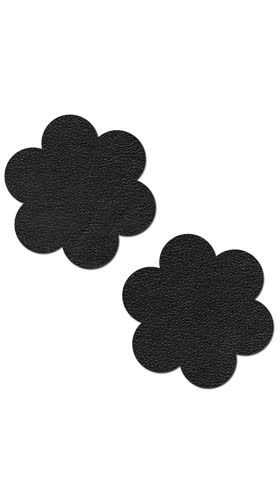 Reusable Black Suede Flower Pasties