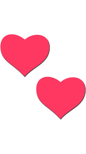 Love Glow in the Dark Neon Pink Heart Pasties