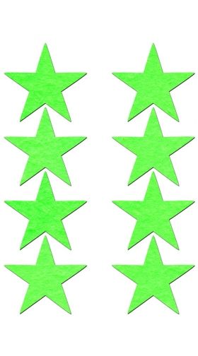 Mini Neon Green Glitter Star Pasties