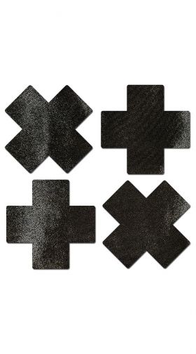 2 Pack of Liquid Black Cross Pasties