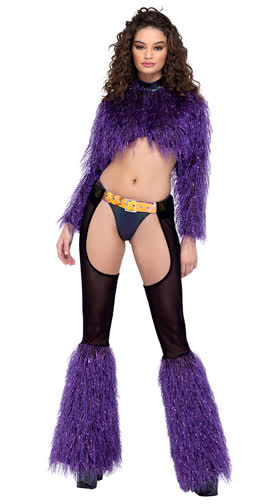 Sheer Faux Fur Dance Chaps