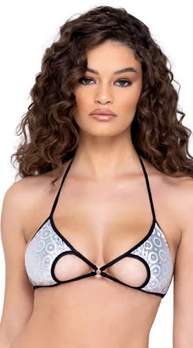 Ring Hologram Cut-Out Dance Top