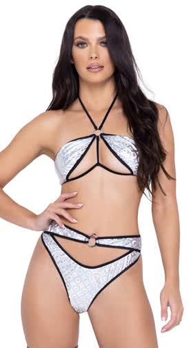 Ring Hologram Cut-Out Dance Shorts