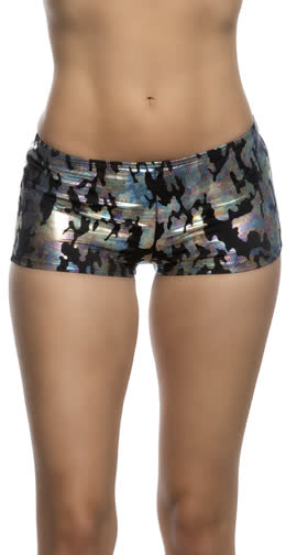 Low Rise Iridescent Camouflage Shorts