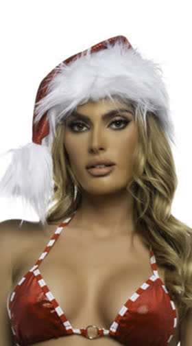 Faux Fur Trimmed Christmas Hat