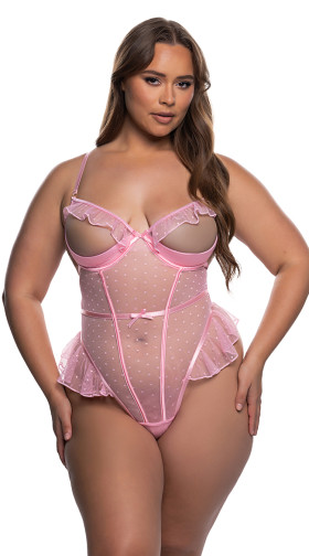 Plus Size Peek A Boo Bliss Teddy