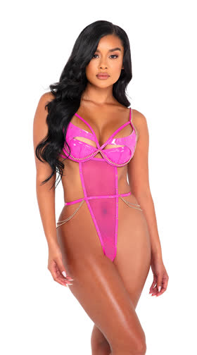 Glamonatrix Vinyl and Fishnet Teddy