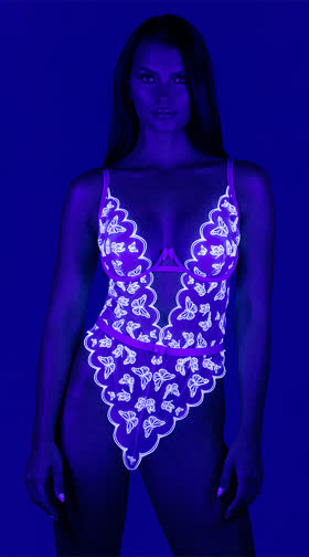 Sheer Embroidery Teddy