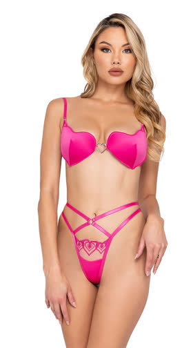 Bubblegum Heart Bra Set