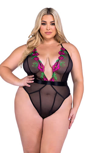 Plus Size Peony Paradise Meadow Teddy