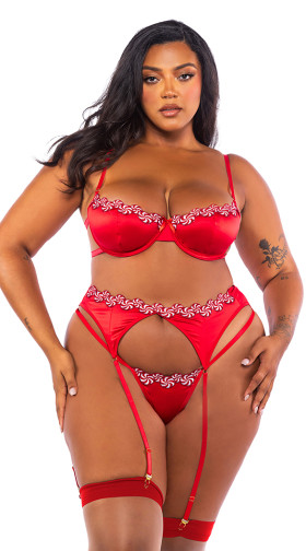 Queen Peppermint Kiss Garter Set