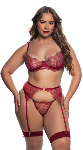 Plus Beaded Belle 3 Piece Garter Set