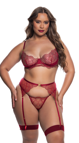 Plus Beaded Belle 3 Piece Garter Set