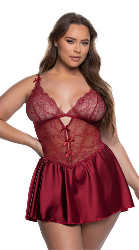 Plus Size Paradise Dream Lace Babydoll
