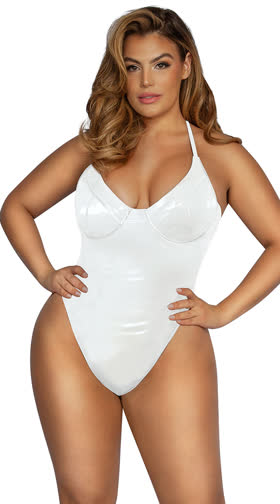 Plus Size Padded Vinyl Bodysuit
