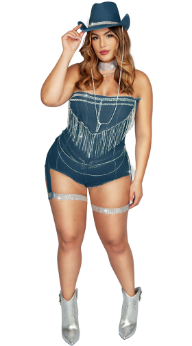 Plus Size Denim And Diamonds Cowgirl Costume