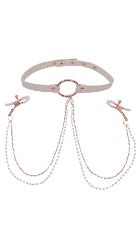Peaches ‘n Cream Collar with Nipple Clamps