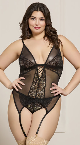 Gold Hardware Gartered Chemise Set