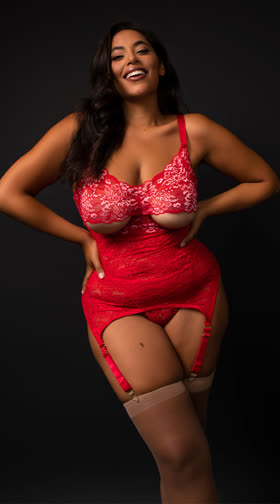 Plus Size Solo Act Lace Chemise Set