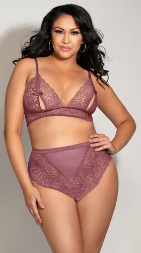 Plus Size Peek Of Lace Bralette Set