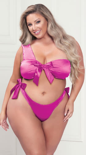 Plus Size Satin Sensation Bra Set