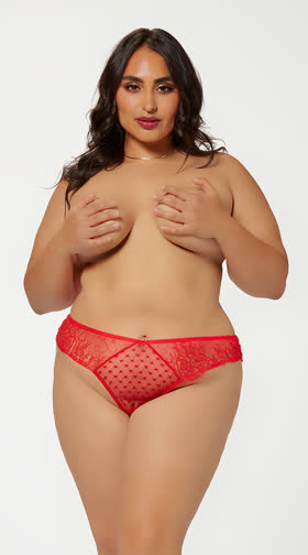 Plus Size Love Bow Thong