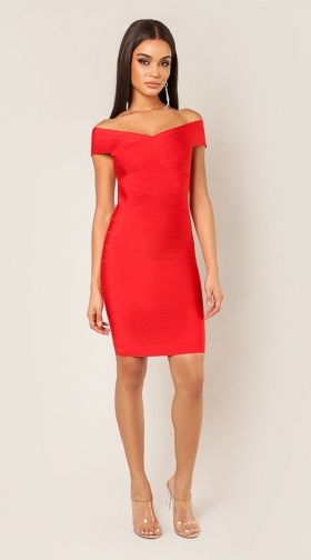 After Party Off Shoulder Bandage Dress