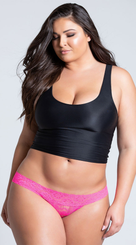 Plus Size Soft Lace Thong