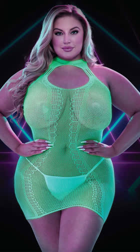 Plus Size Glow in the Dark High Neck Chemise