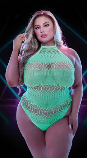 Plus Size Glow-in-the-Dark Multi-Net Teddy