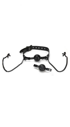 Fierce Attraction Ball Gag & Nipple Clip Set