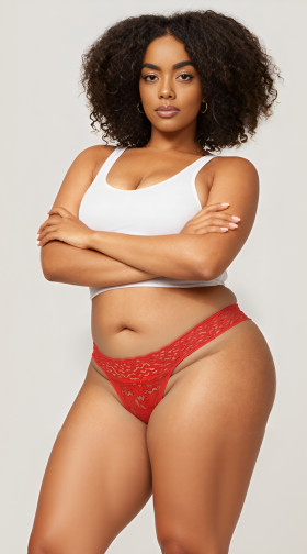 Plus Size Lace Bikini Panty