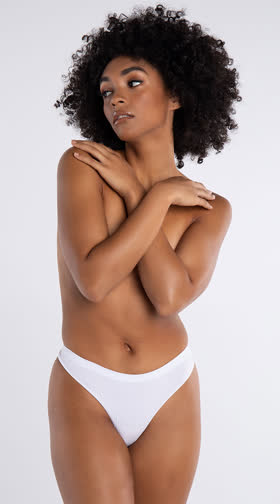 Keep It Real White Thong