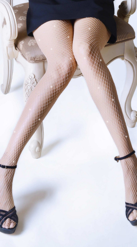 Scattered Rhinestone Fishnets