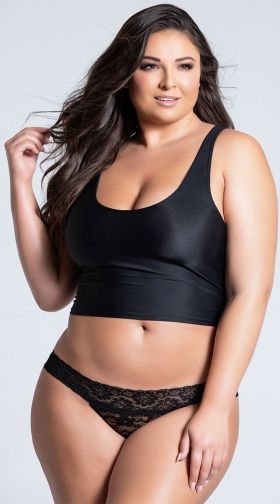 Plus Size Soft Lace Thong