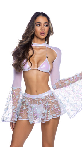 Butterfly & Sequin Mini Skirt