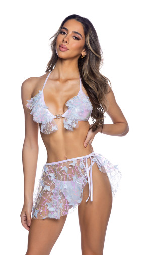 Butterfly & Sequin Tie Skirt