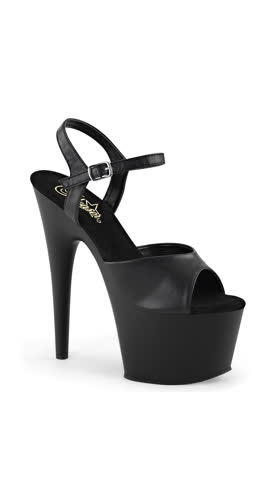 Black Faux Leather/Black Matte