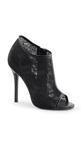 Netted Peep Toe Stiletto Bootie