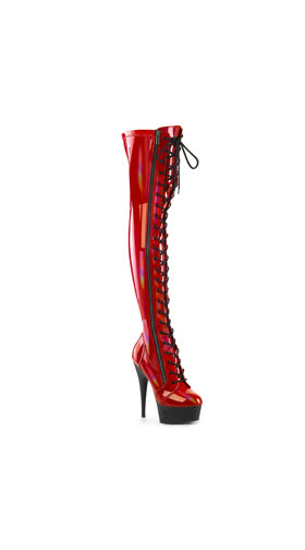 Red Str Hologram Pat/Blk Matte