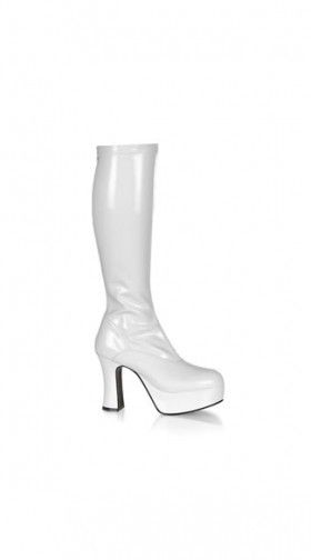 White Stretch Knee High Viper Boot