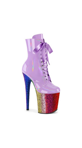 Lavender Holo Pat/Rainbow Glitter