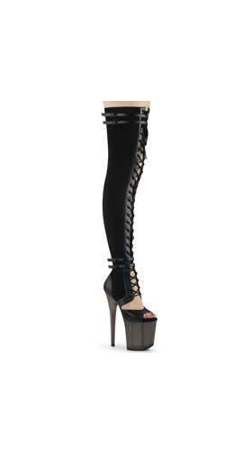 Blk Faux Suede-Faux Leather/Frosted Blk